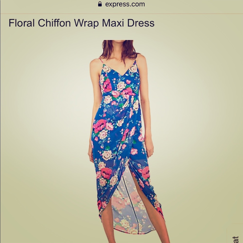 Floral Chiffon Wrap Maxi Dress